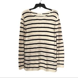 Honey Punch Striped Elbow Patch Knit Sweater